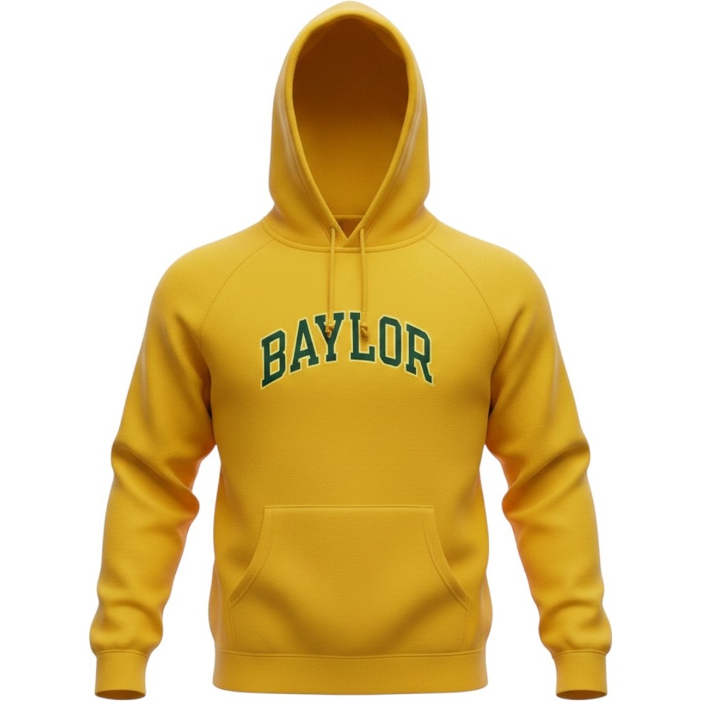 Champion‎ Hoodie Baylor University Women Size M Yellow Raglan Sport Stretch NCAA